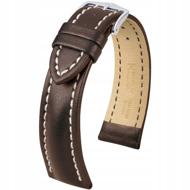 Hnědý kožený opasek 20 mm Hirsch Heavy Calf 01475010-2-20 (L)