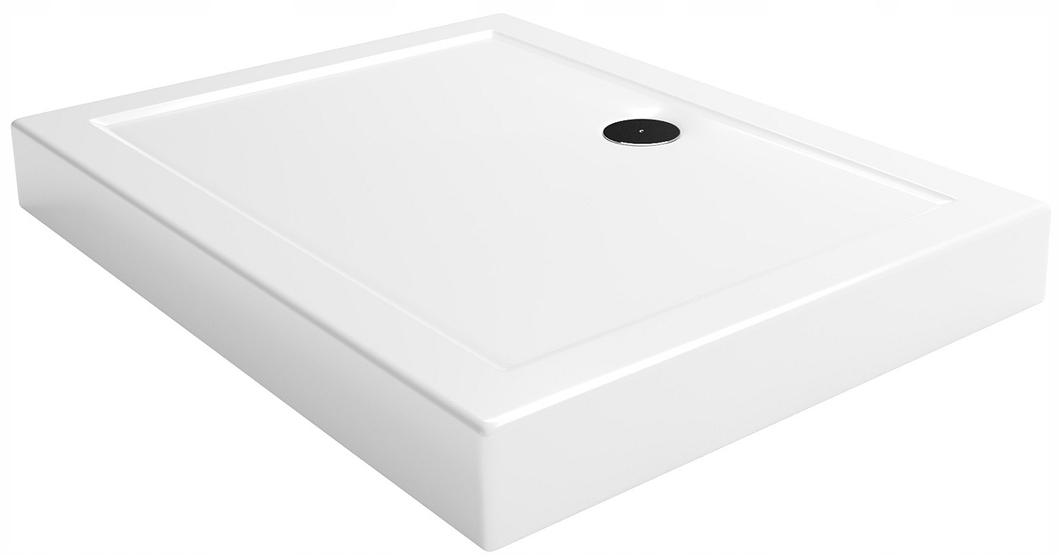 Akrylátová obdélníková sprchová vanička Preston vysoká, bílá, 120 x 90 cm
