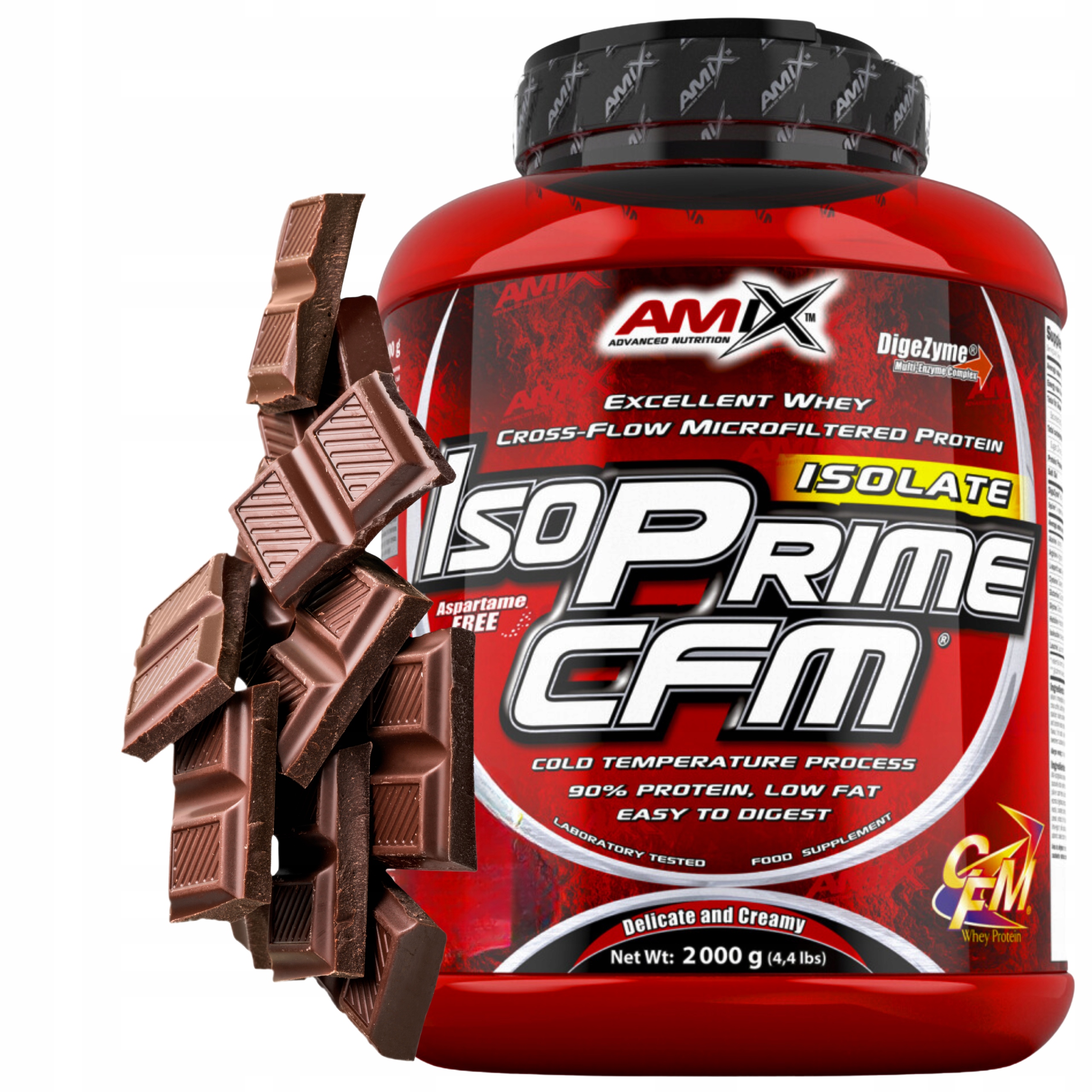 Proteinový Izolát Bez Cukru Low carb Amix IsoPrime Cfm Protein Wpi Čokoláda