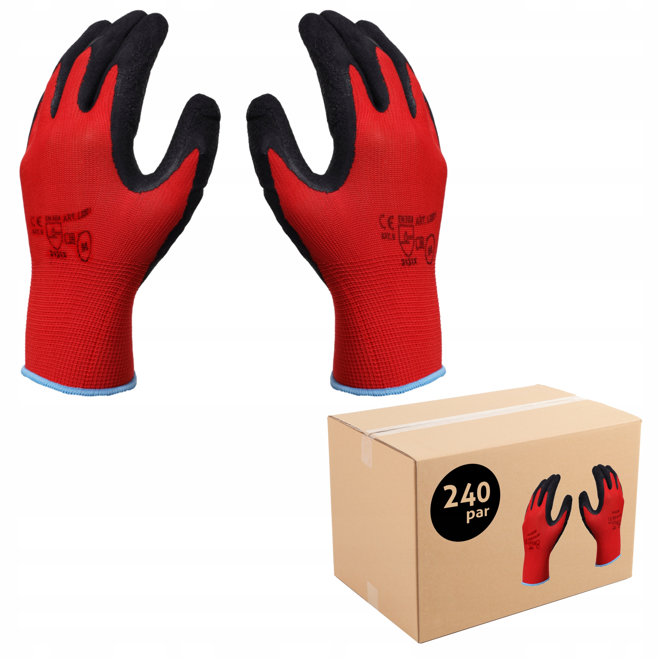 

240 Par Rękawice Robocze Rękawiczki Porowate Latex