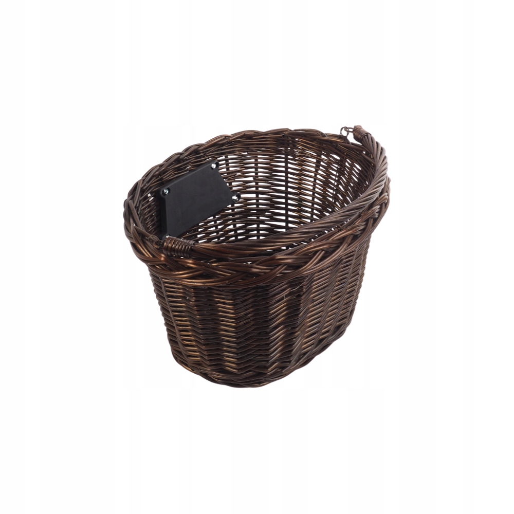 Koszyk na rower wiklinowy kosz rowerowy mocowanie Click lakierowany Wenge
