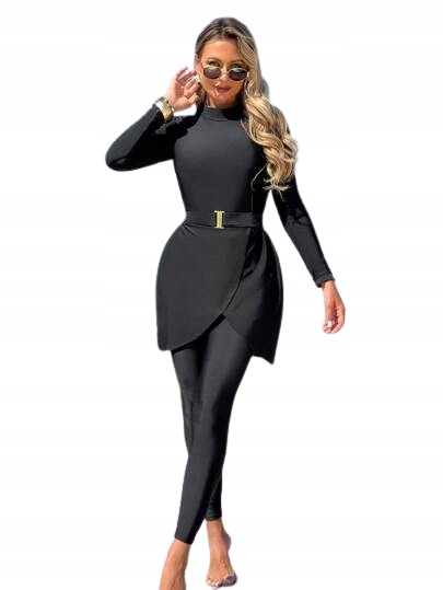 Shein Černé Dvoudílné Plavky S Dlouhým Rukávem, Velikost 1EC