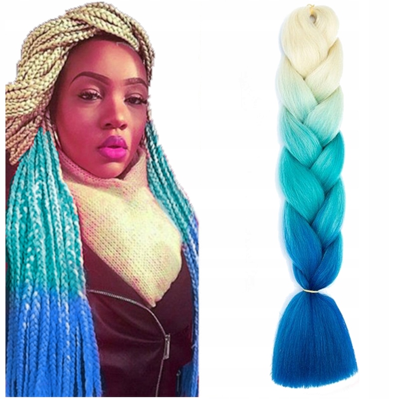 

Włosy Syntetyczne na Warkoczyki Ombre Kolorowe