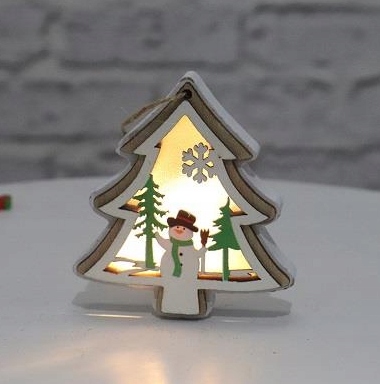 

Zawieszka Led świąteczna drewno choinka 10cm 2700K