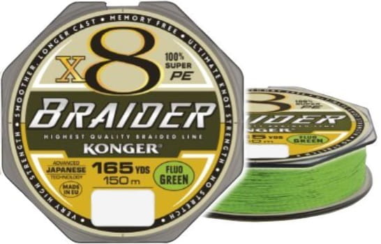 Konger Plecionka Braider X8 0.08mm/150m Fluo