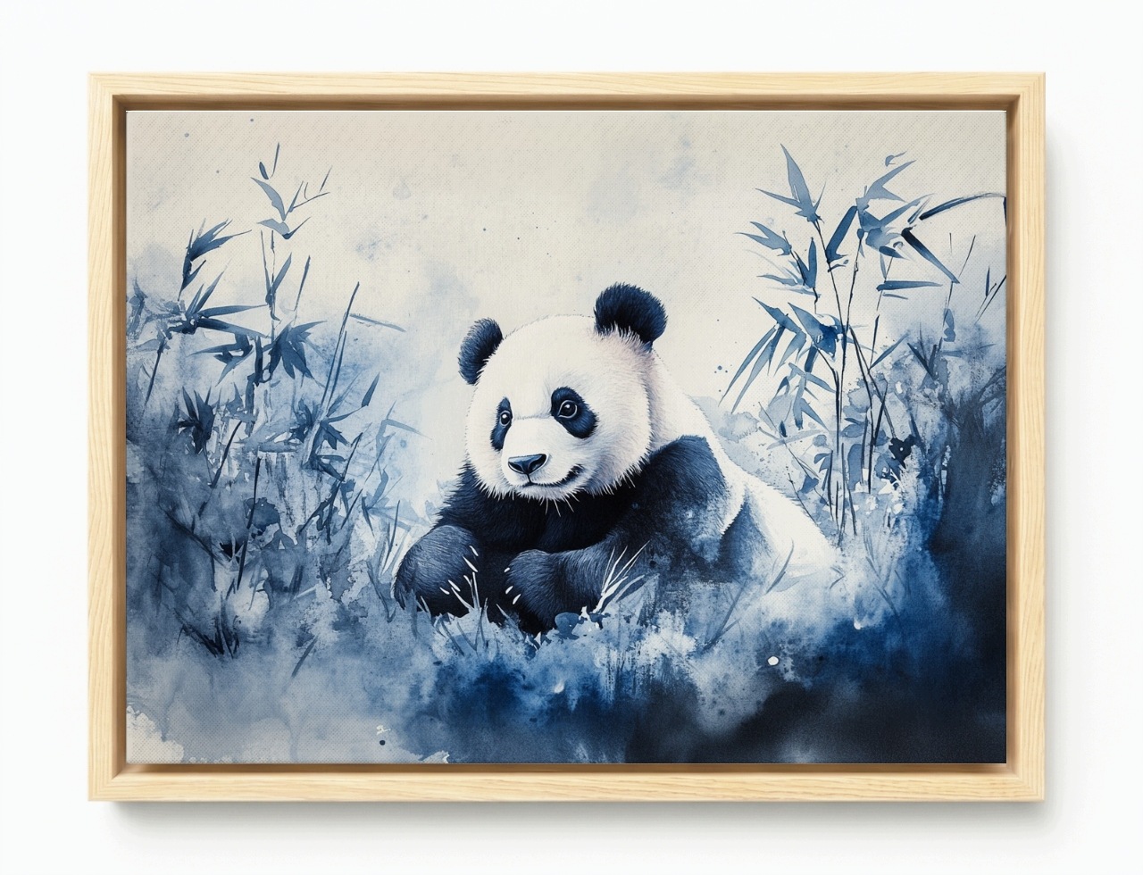 Obraz Rám Americký Box Grafika Zvíře Medvěd Medvídek Panda Bambus 80x60