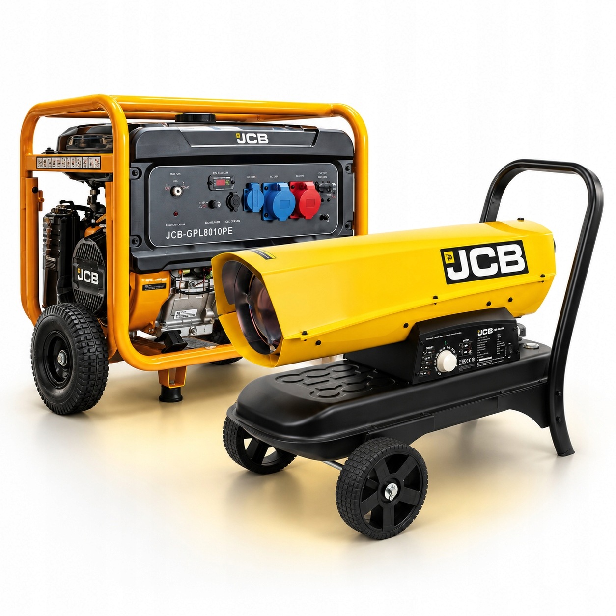 Zestaw Jcb Agregat Prądotwórczy 7,9kW 400V Nagrzewnica Olejowa 20kW