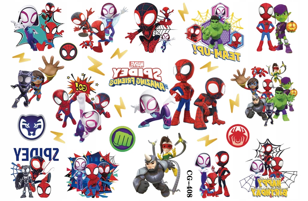 

Tatuaże zmywalne dla dzieci Spidey CG408