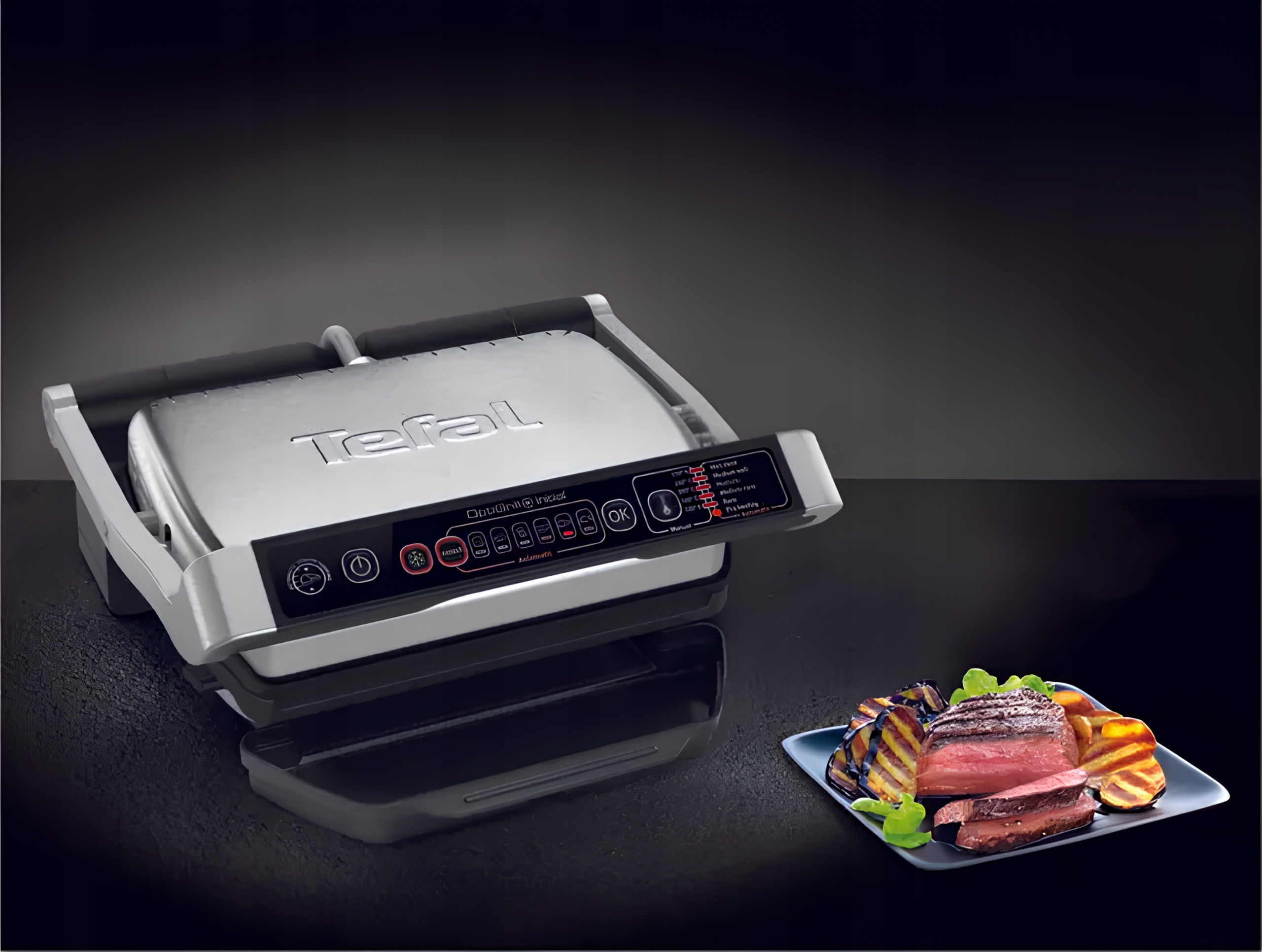 Grill elektryczny Tefal OptiGrill GC706D34 2000W inox automatyczne programy