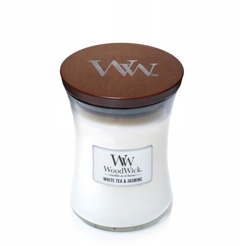Střední svíčka White Tea & Jasmine Woodwick