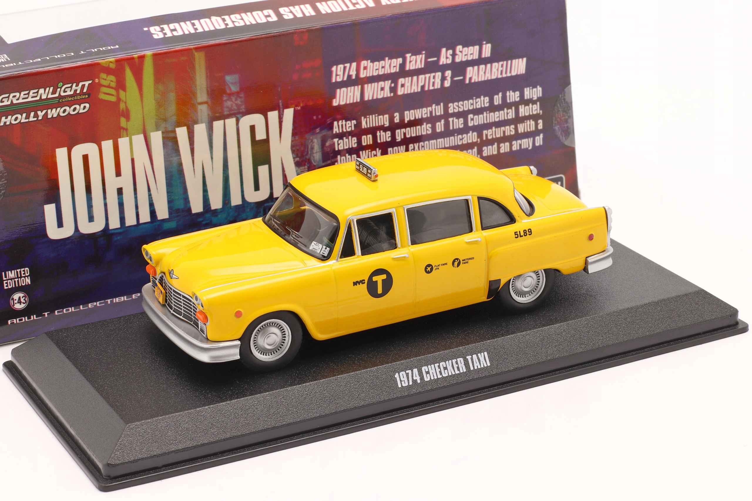 Greenlight Checker Marathon A11 Taxi J.Wick 3 1:43