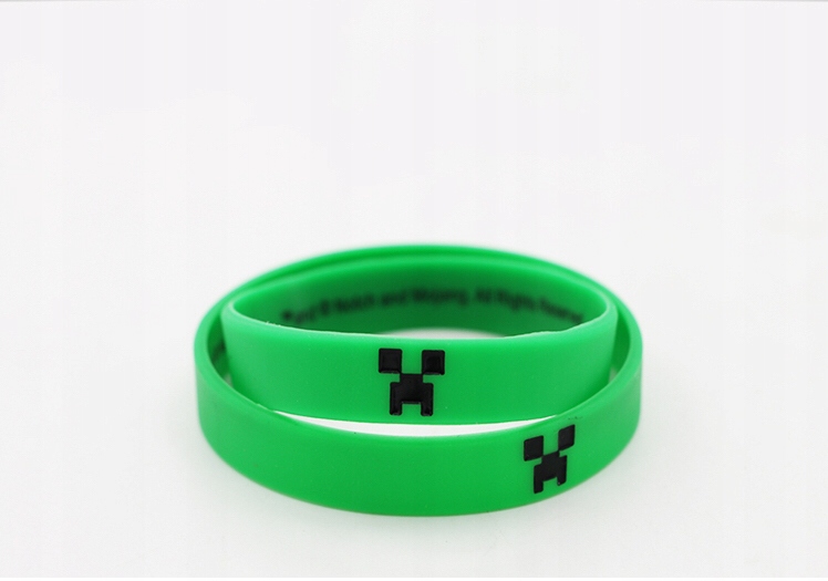 BRANSOLETKA SILIKONOWA OPASKA NA RĘKĘ MINECRAFT GREEN zielona