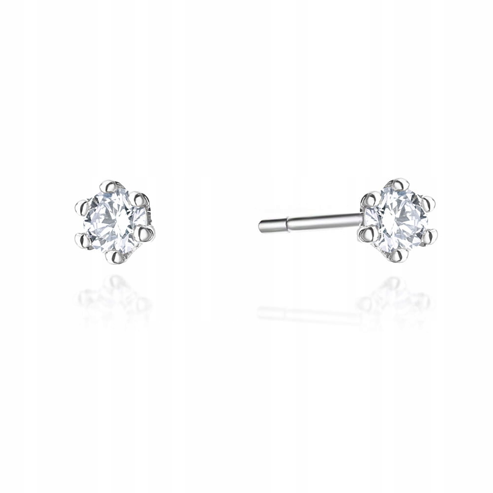 

Kolczyki 585 z Diamentami Białe Złoto Sztyft