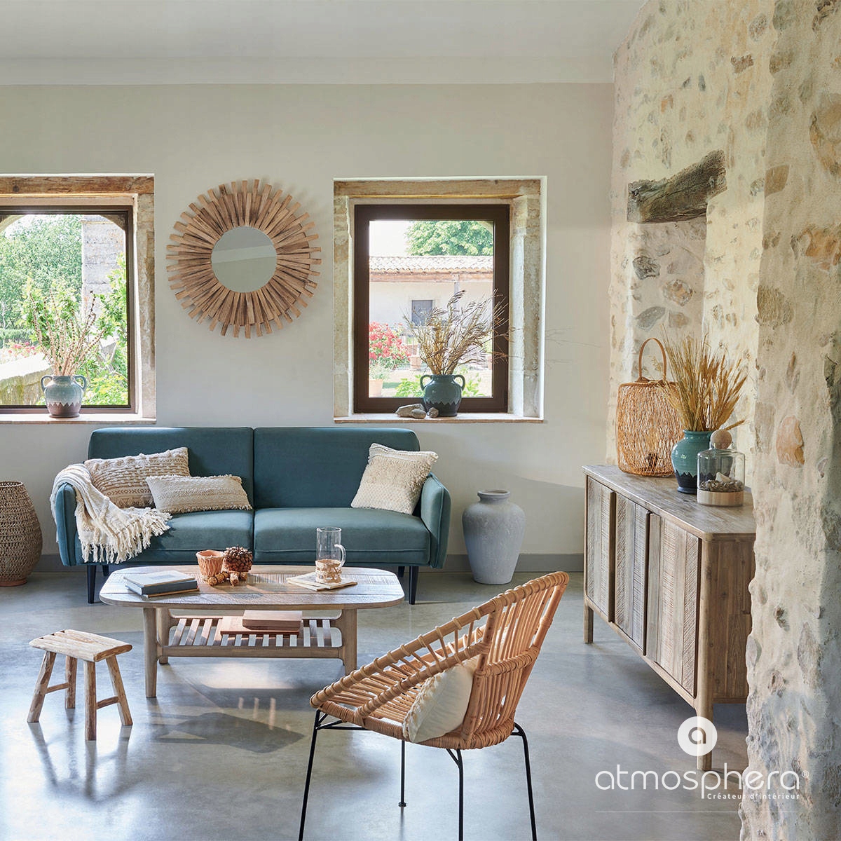 LAMPA BAMBUSOWA ażurowa z uchwytem, 39cm brązowa Marka Atmosphera