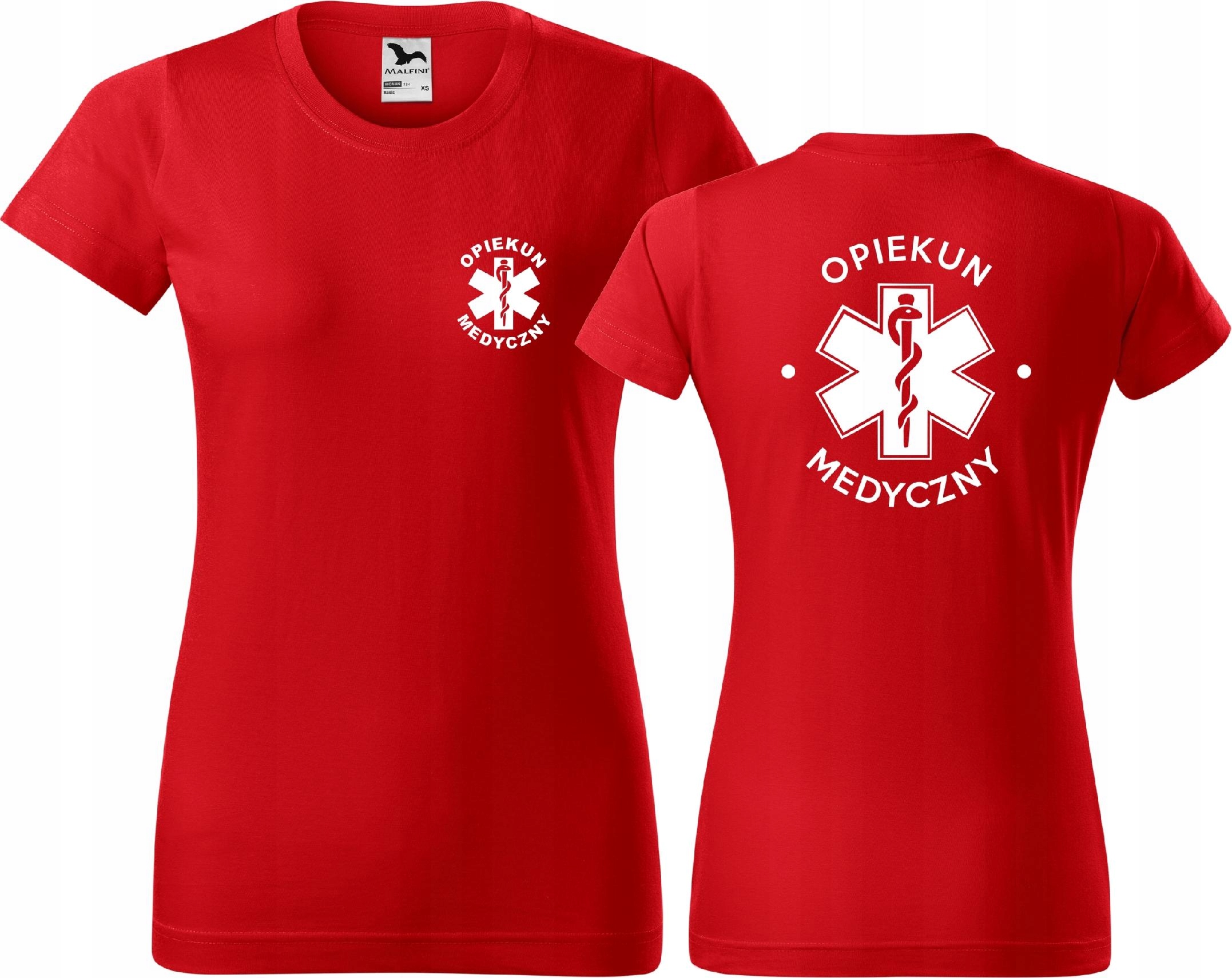 

Damska koszulka medyczna Czerwona Opiekun Medyczny