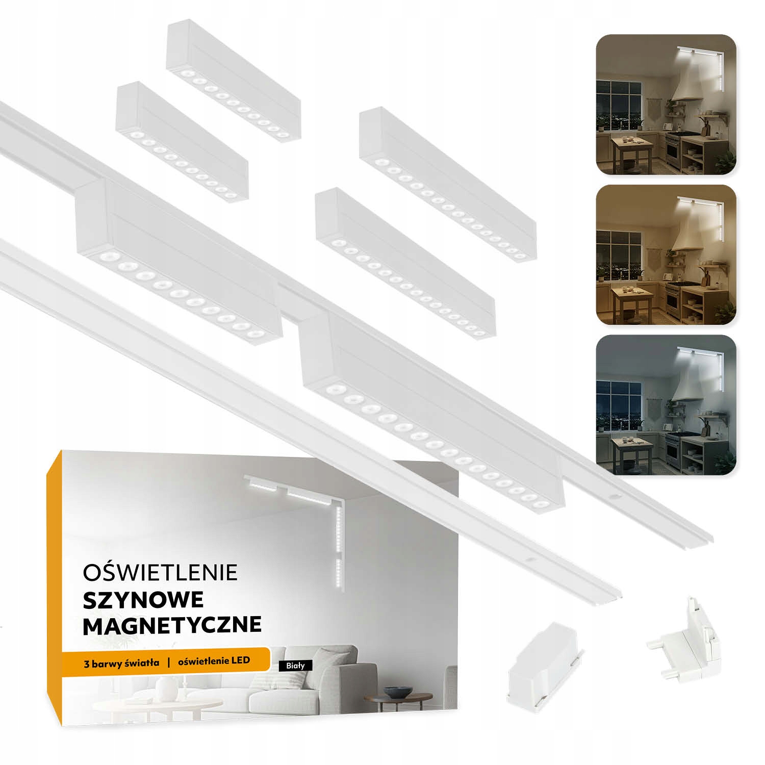 Magnetické koľajnicové osvetlenie 2x 10W 2x 15W Spojka L vertikálna biela