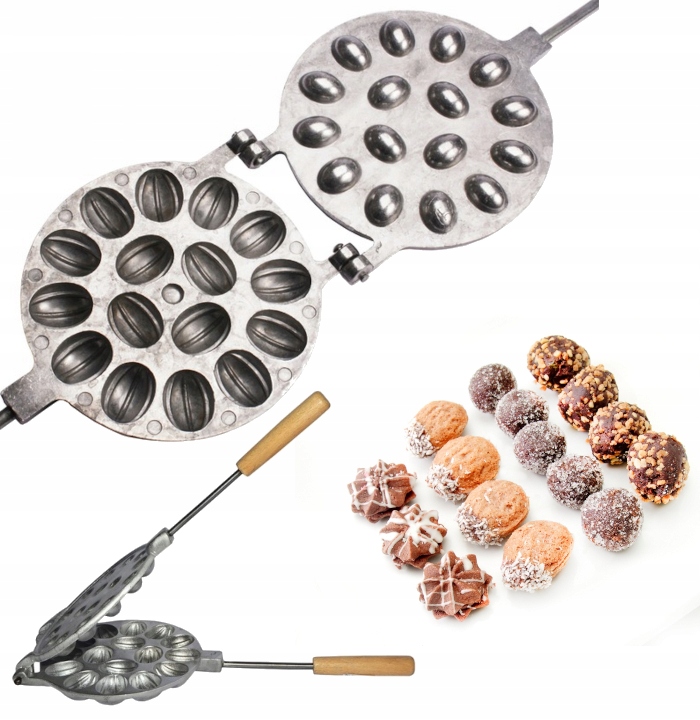 FORMA OPIEKACZ DO PIECZENIA CIASTEK ORZESZKÓW PATELNIA NA ORZESZKI +GRATISY