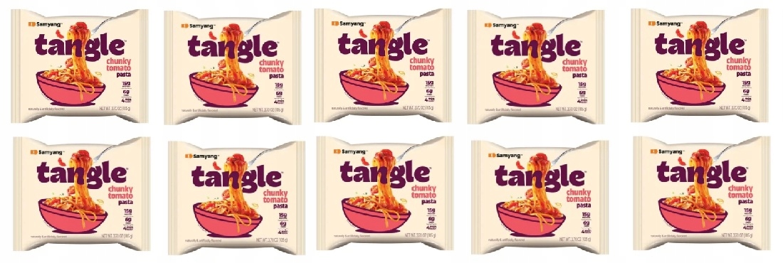 Levně 10 x 105 g Samyang Tangle pokrm Těstoviny Instant Chunky Tomato Karton
