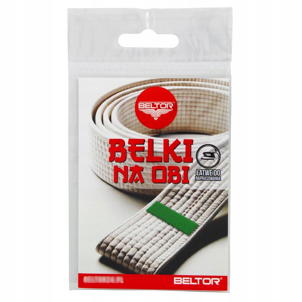 BELTOR BELKI NA OBI PAS DO KIMONA KARATE ZIELONE ZESTAW KOMPLET 2 SZTUKI Długość 3.5 cm