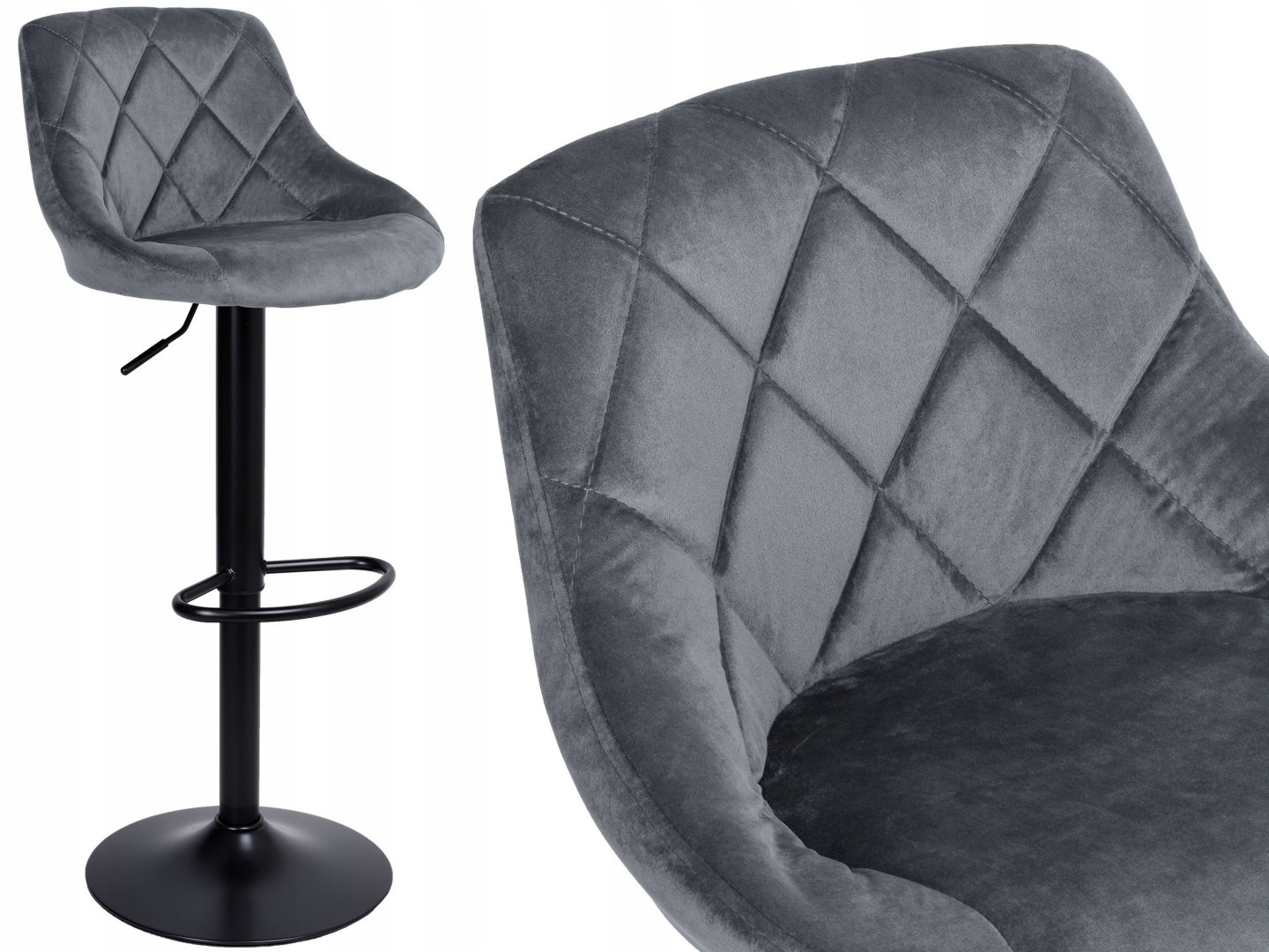 Barová Židle Cydro Black grafitový Velvet