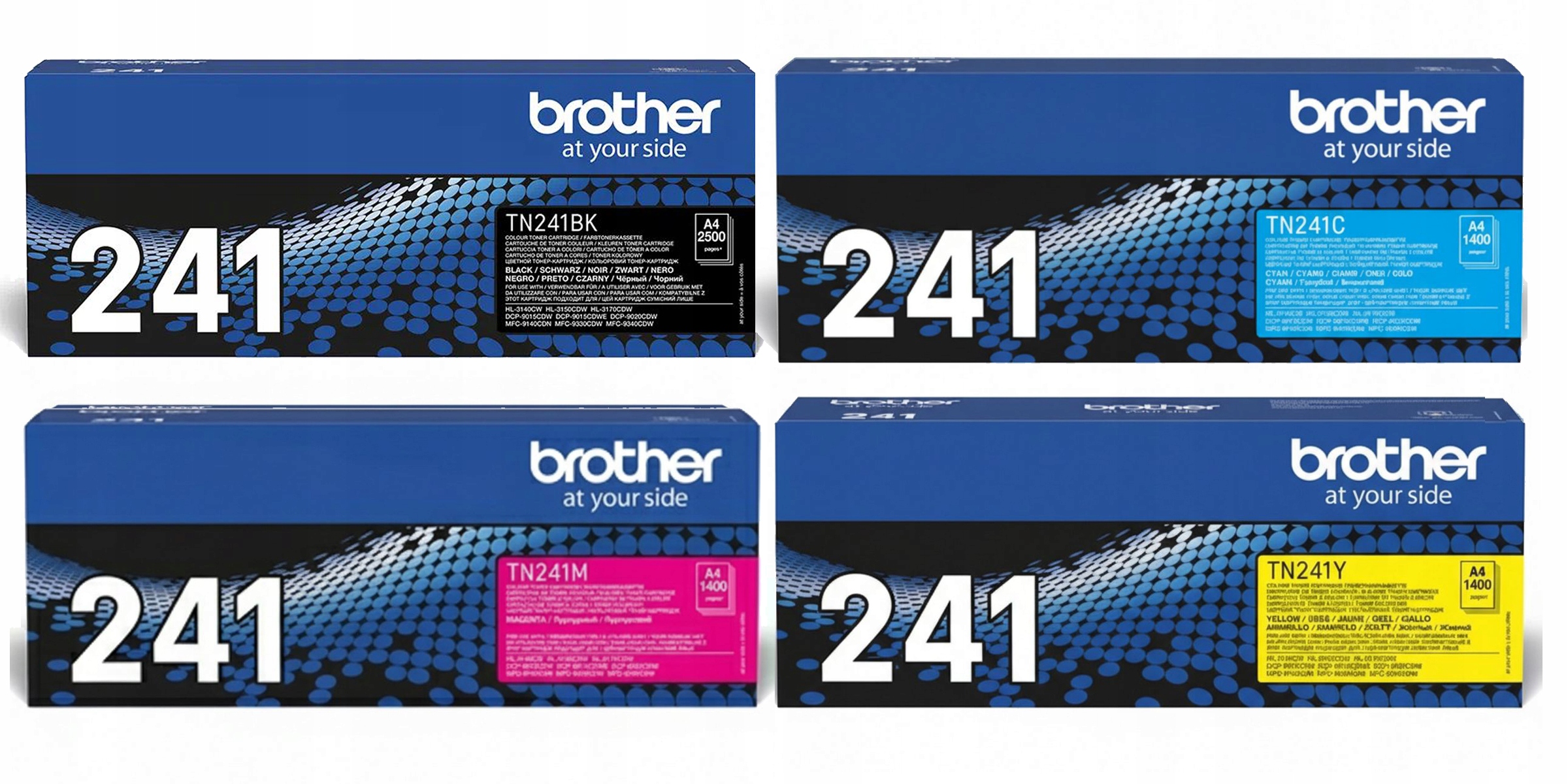 Zestaw 4 org. tonerów Brother TN-241 Cmyk DCP-9020cdw MFC-9340cdw