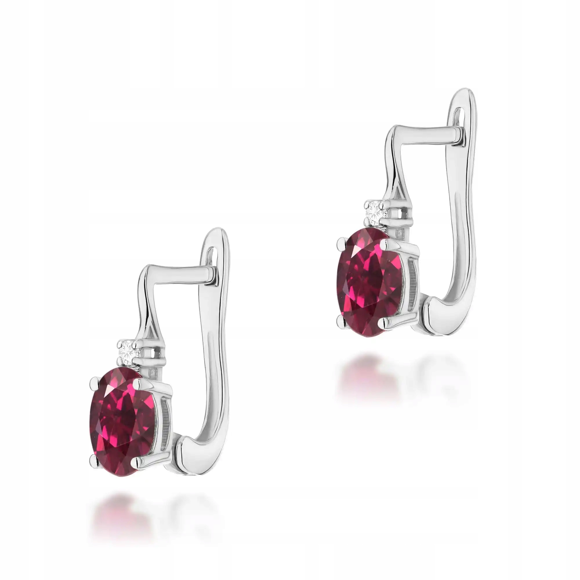 Dámské zlaté náušnice 585 s rodochrozitem 0,50ct bílé zlato elegantní moderní