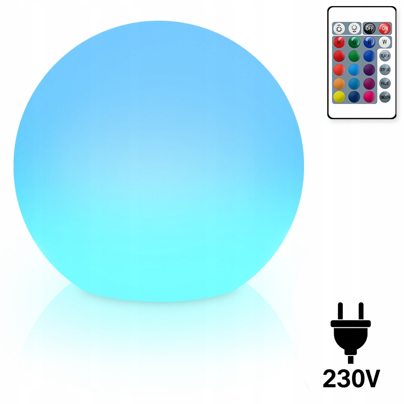 Led Záhradná Lampa 230V Rgb guľa 30 cm biela Dekorácia Vianoce