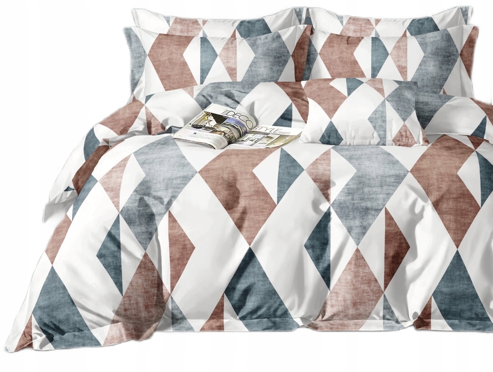 KOMPLET BAWEŁNA SATYNOWA POŚCIEL 160x200 +2 POSZEWKI + PRZEŚCIERADŁO WZORY