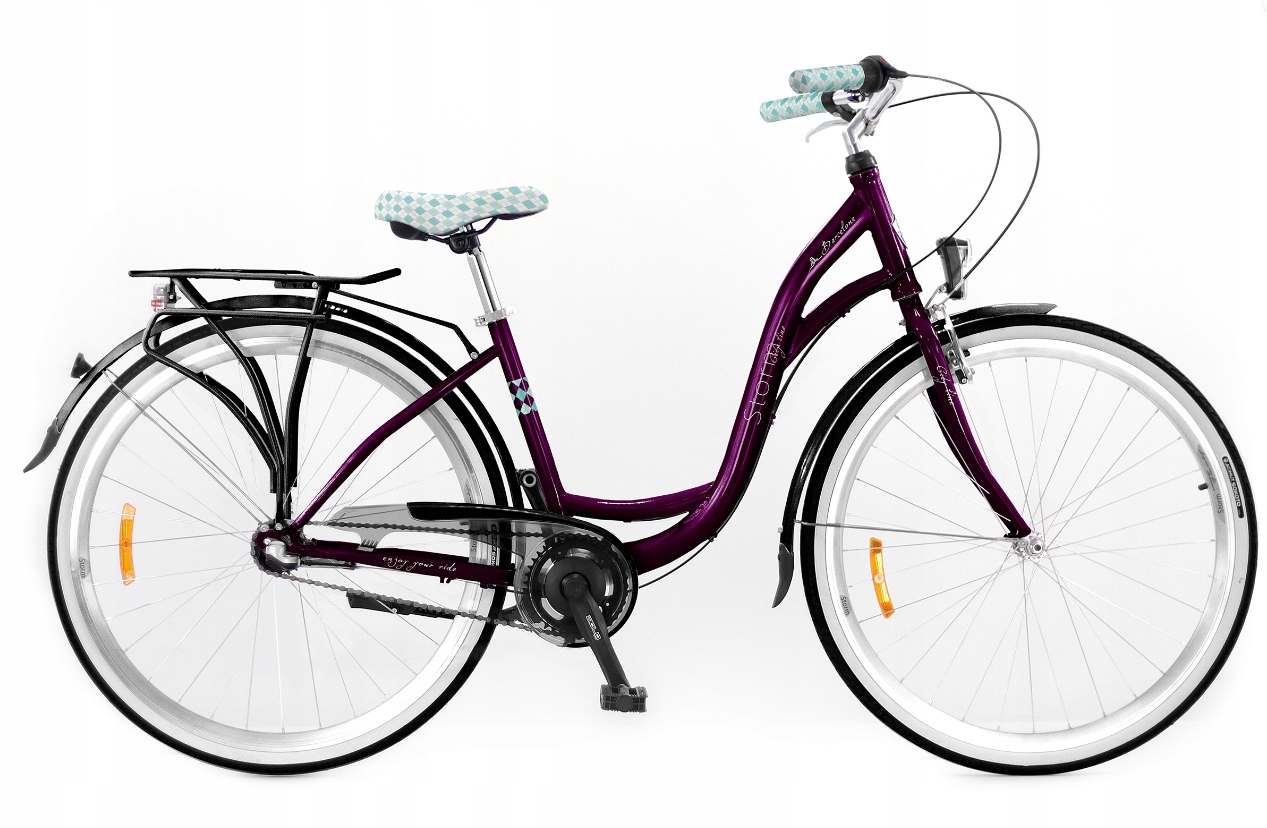 Rower miejski 28" Barcelona Storm 3 biegi fioletowy rama 19"