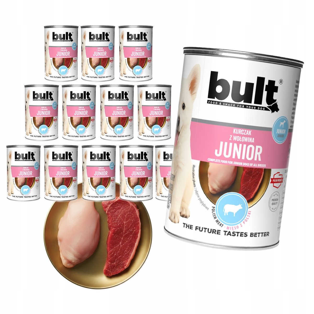 Levně Vlhké Krmivo Pro Psa Bult Junior kuře s hovězím masem pro štěňata 12x400g