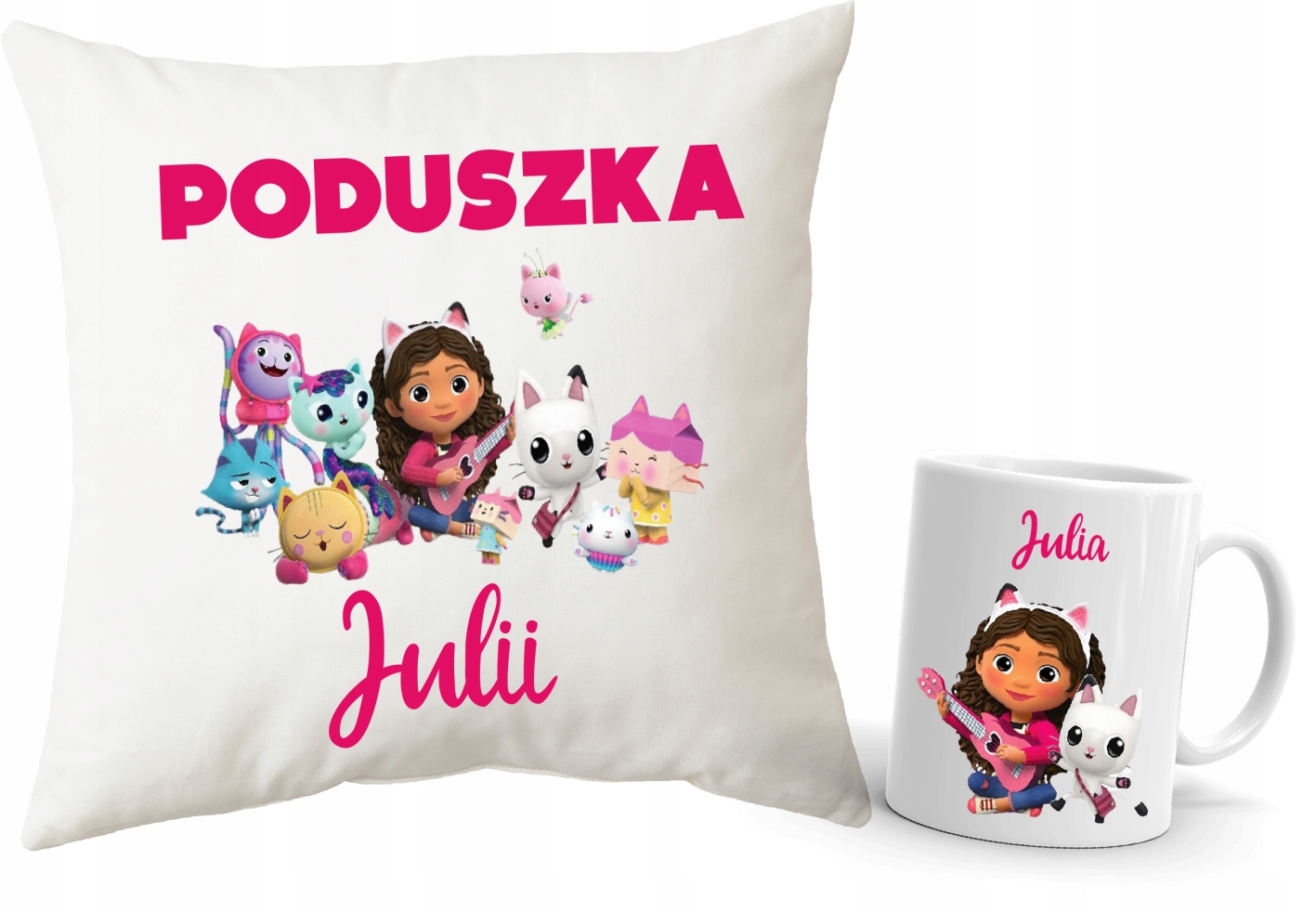 

Poduszka Kubek Koci Domek Gabi dowolne imię