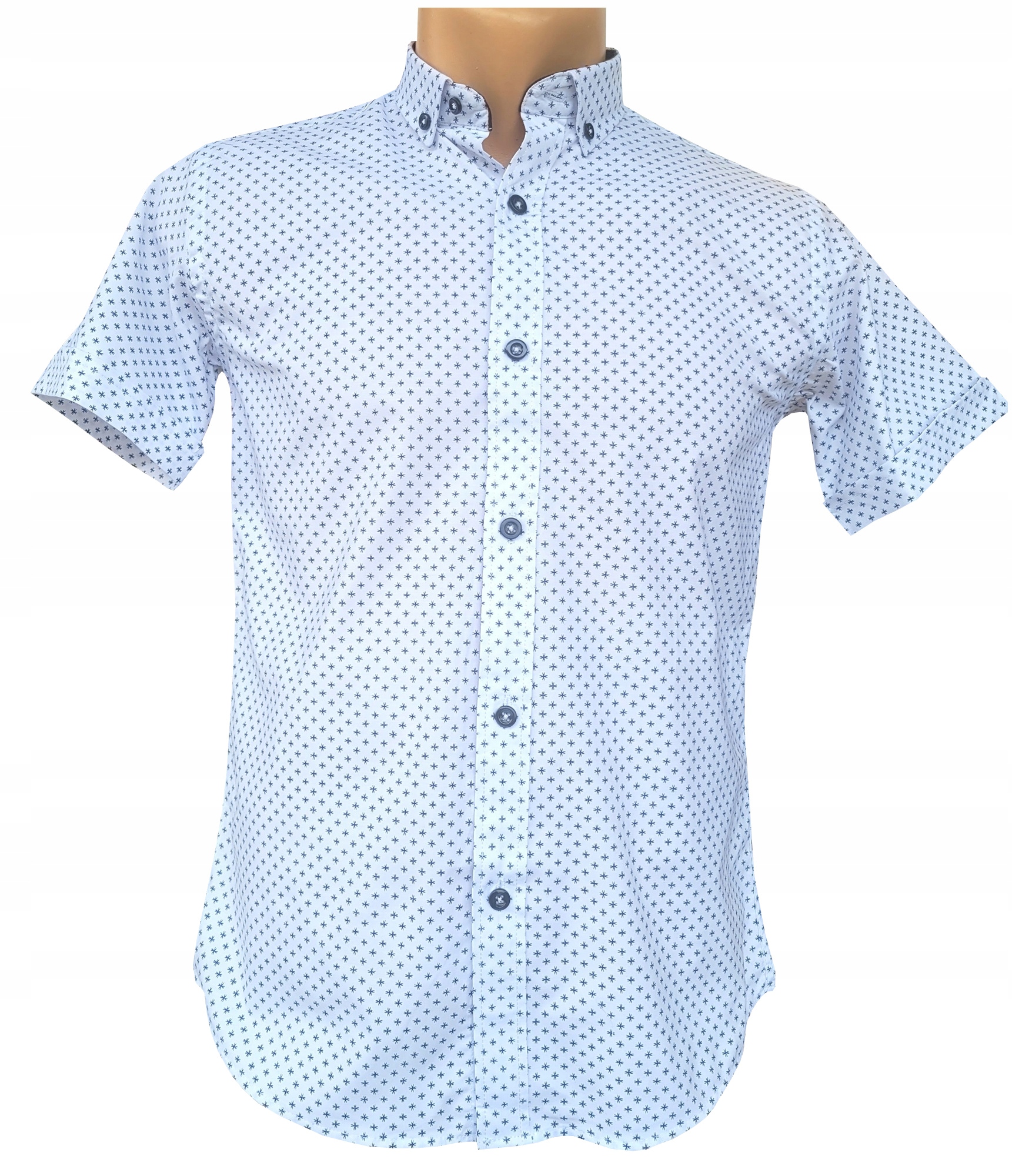 Koszula chłopięca bawełniana biała wzór Turcja krótki rękaw 146 Bohater brak