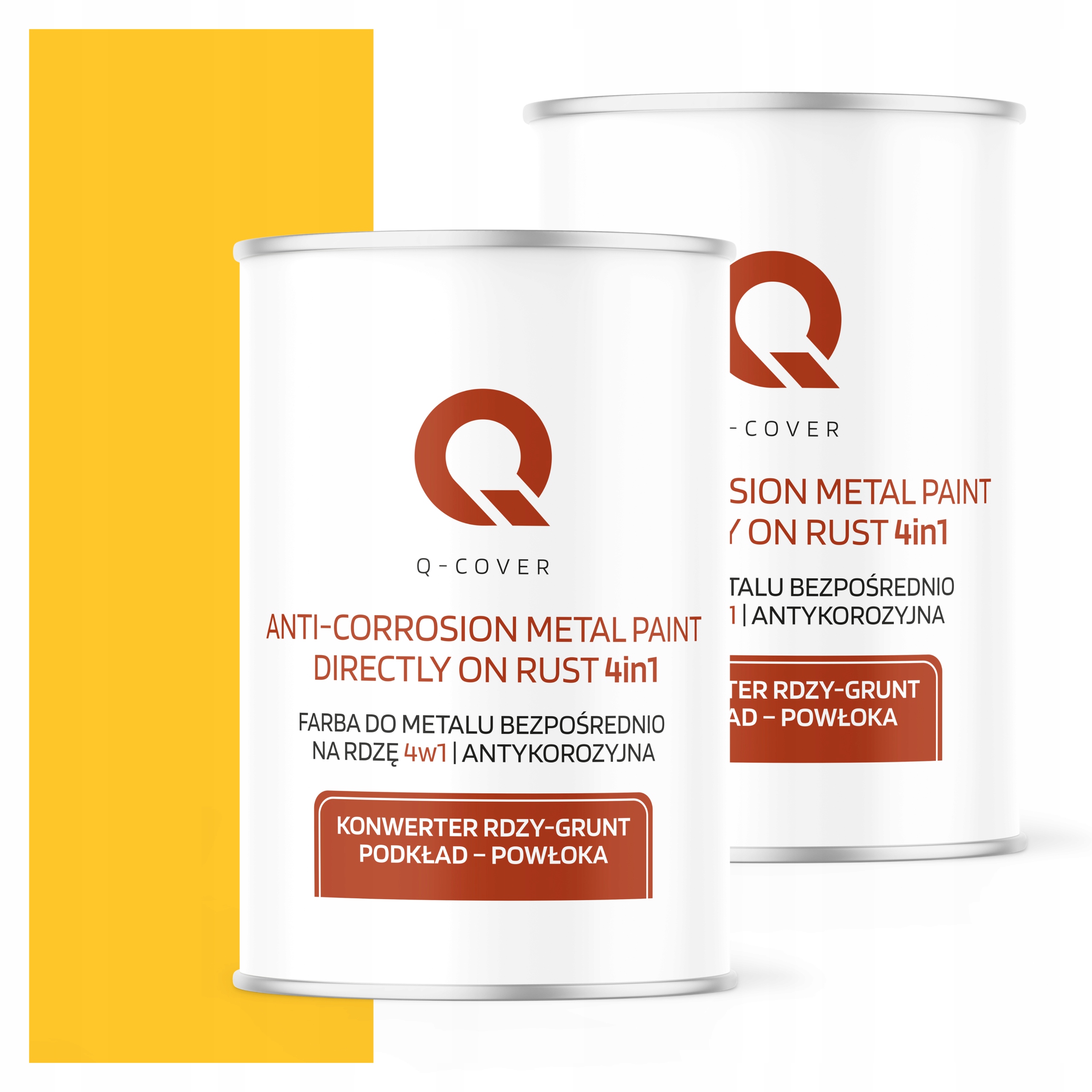 Farba Priamo Na Hrdzu Kov Oceľ 1L 4v1 Vysoký Lesk Žltá Varovná