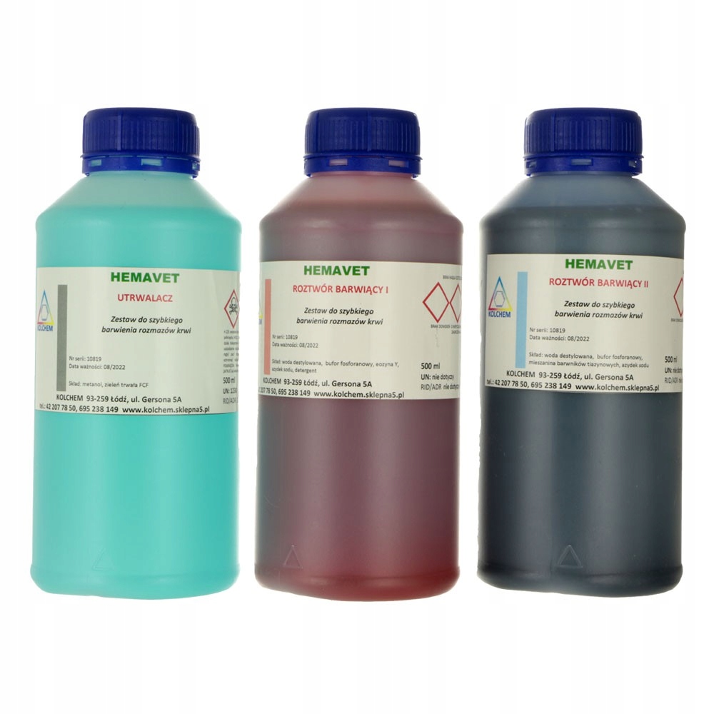 Zestaw barwników HemaVet 3 x 500 ml