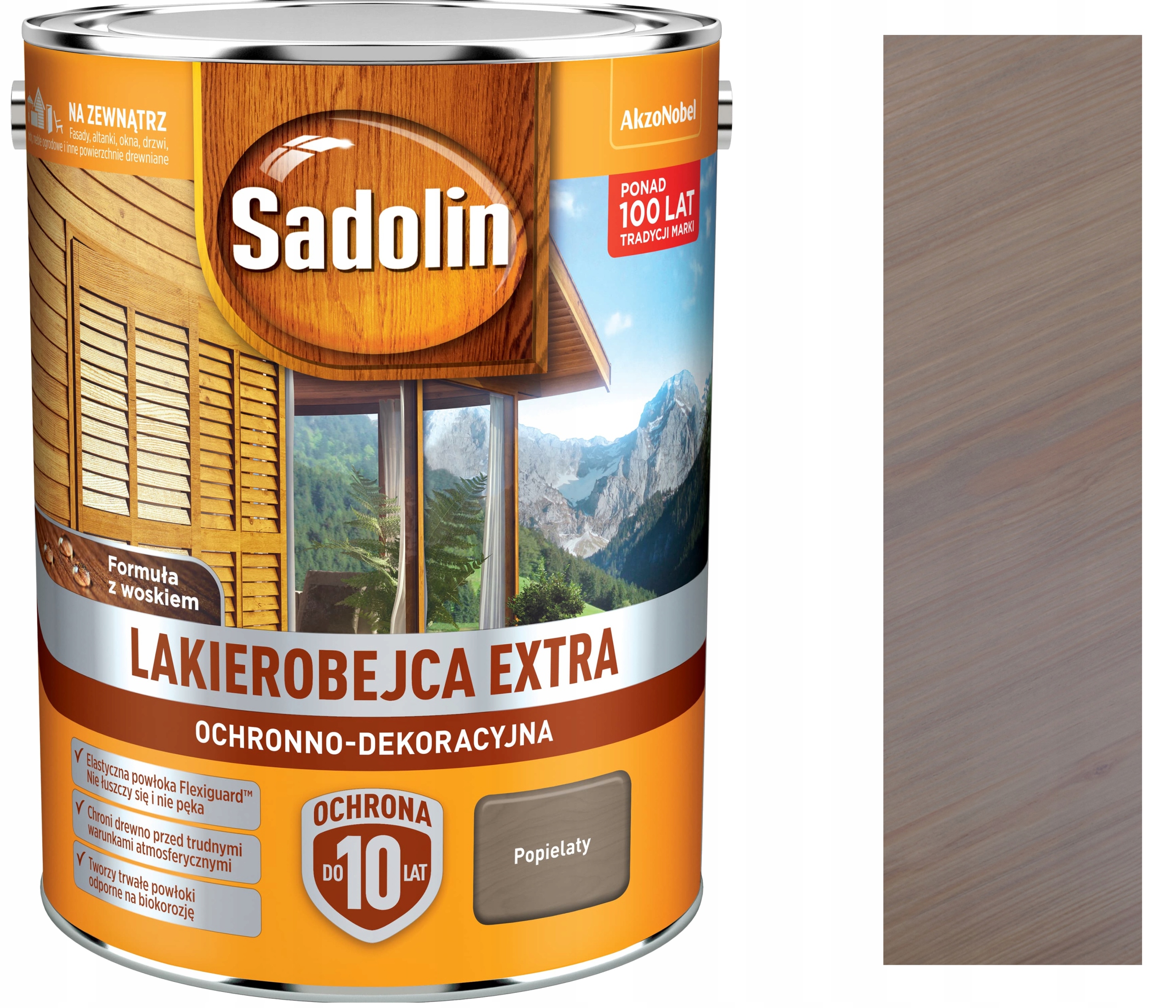 Lakierobejca ochronno-dekoracyjna Sadolin ExTRA Popielaty 5L