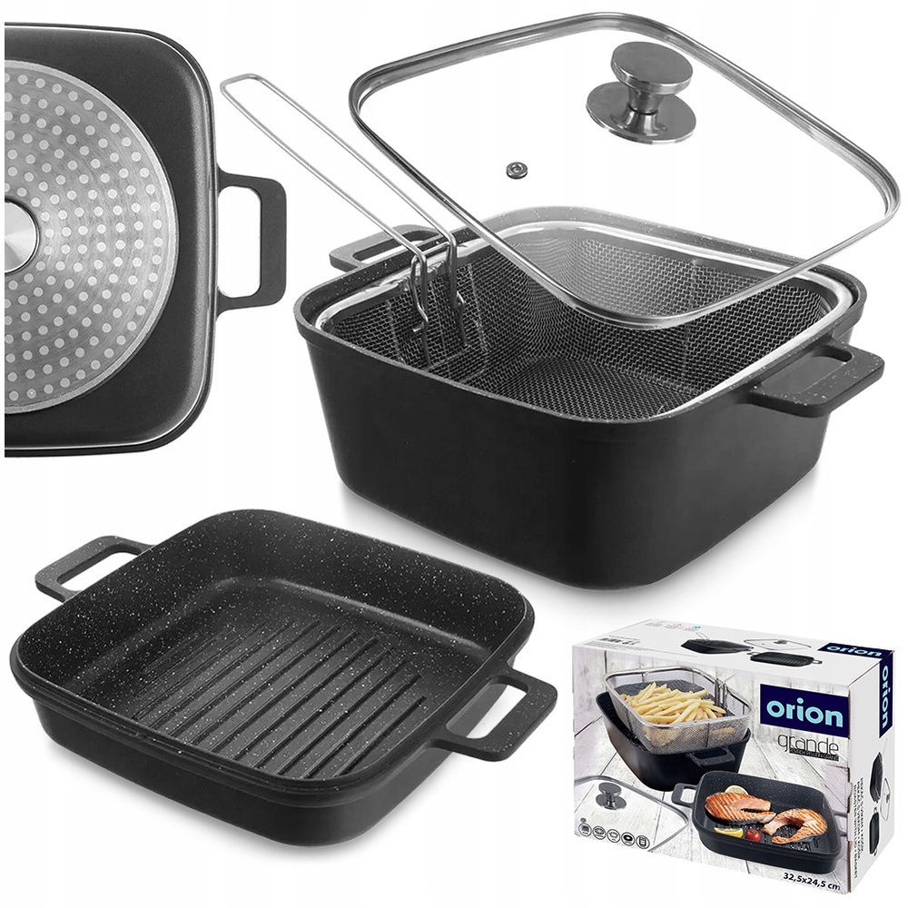 Hrniec na varenie a vyprážanie s košíkom panvica