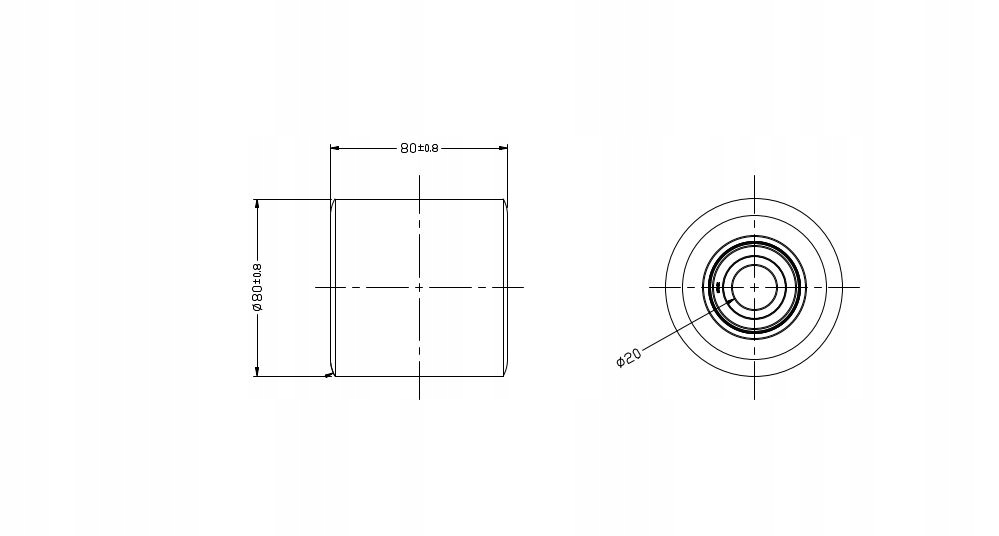 ROLKA DO PALECIAKA WÓZKA PALETOWEGO ROLKI POLIURETANOWE KOŁO KÓŁKO 80x80MM Kod producenta R02-80