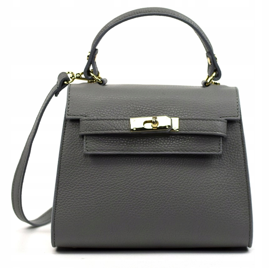 TOREBKA BORSE IN PELLE SKÓRA NATURALNA SZARA MINI 943N Wielkość mała (nie mieszcząca A4)