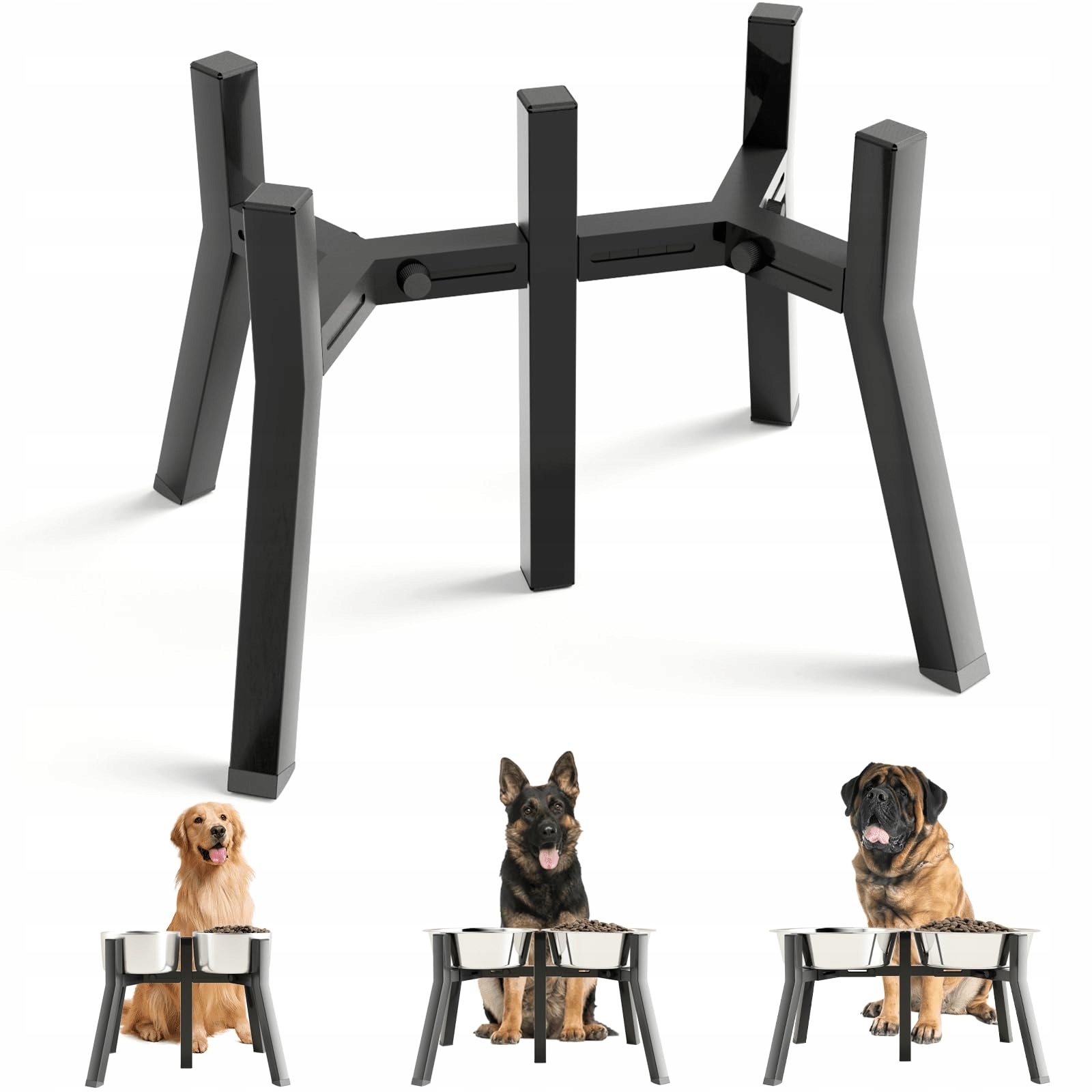 Levně Adengl Vyvýšený stojan na Misky pro střední a velké psy, nastavitelný