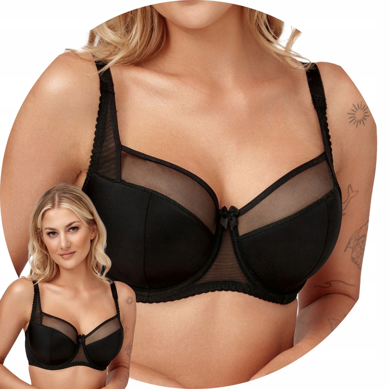 Azal Nikola czarny 75E Biustonosz półusztywniany Semi Soft