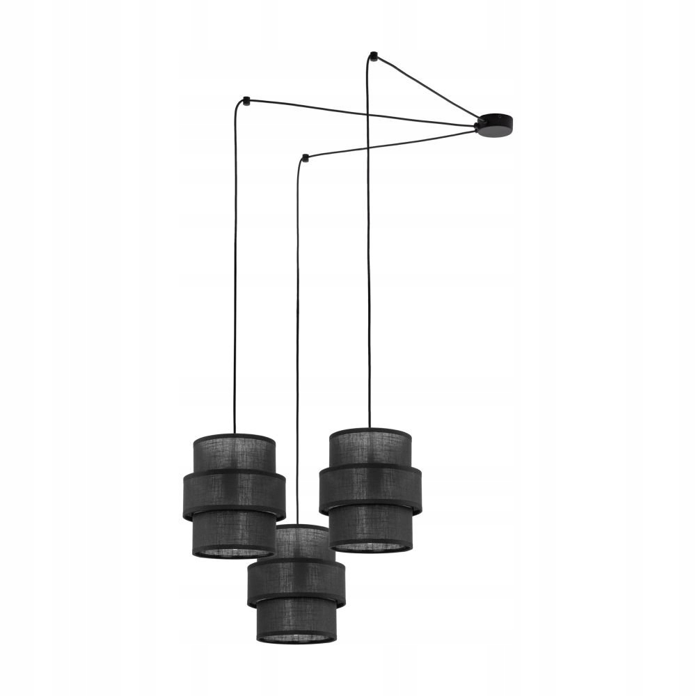 Trojitá čierna závesná lampa pavúk do spálne Calisto 5976 Tk Lighting