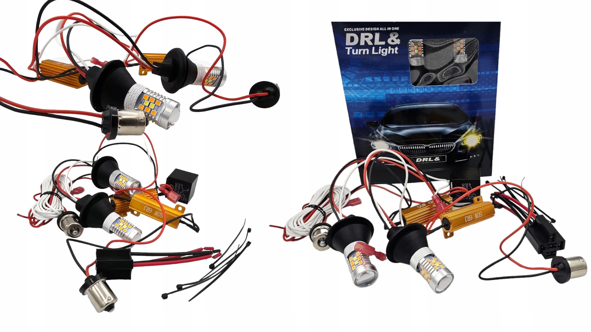 Led Drl Směrovky Denní Světla 28SMD 2v1 BA15S P21W Ultra Silné