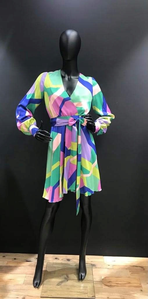 Šaty Zelená s modrou Polská Výroba Velikost XL