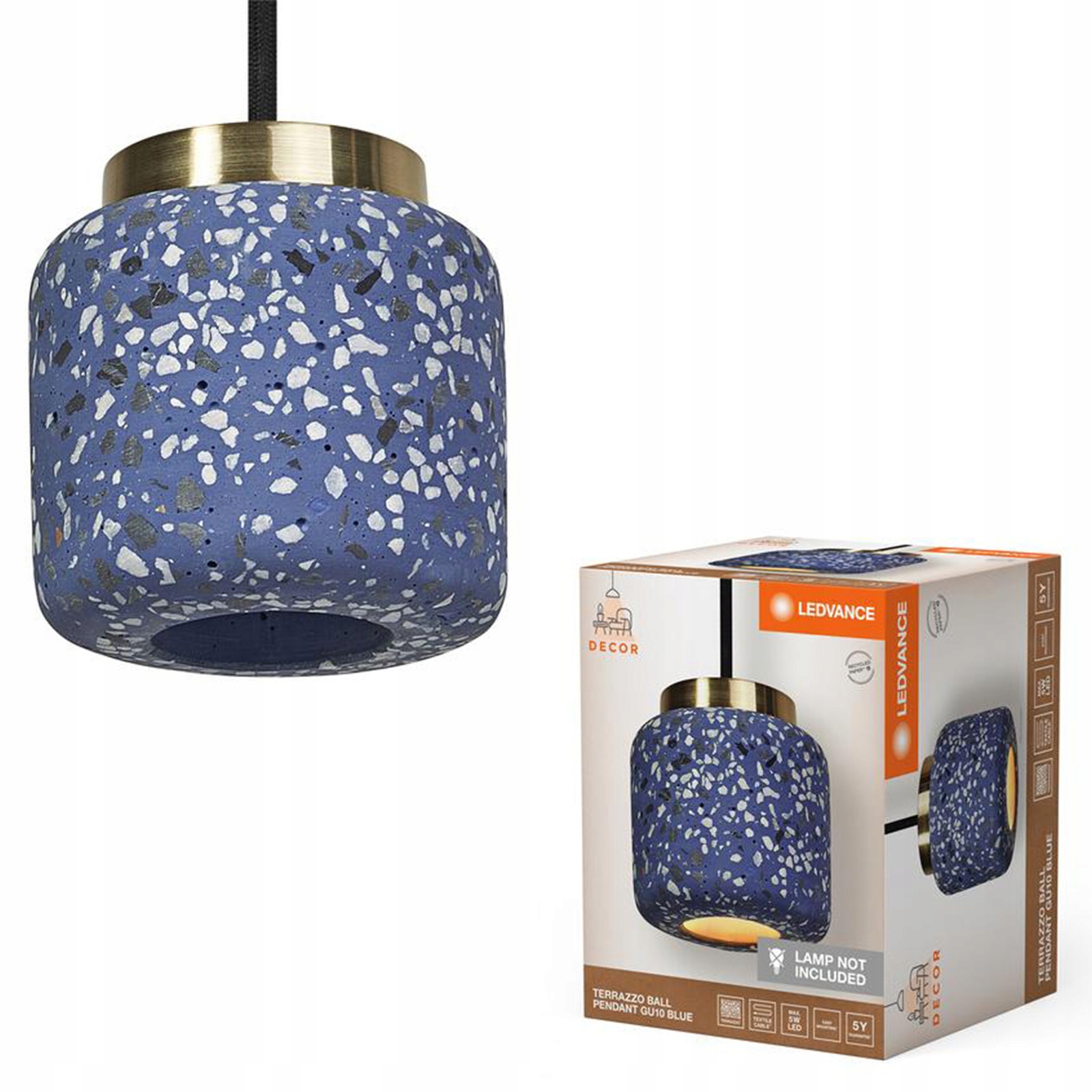 Dekorativní Závěsné Stropní Svítidlo GU10 modrá Teraco dekorace