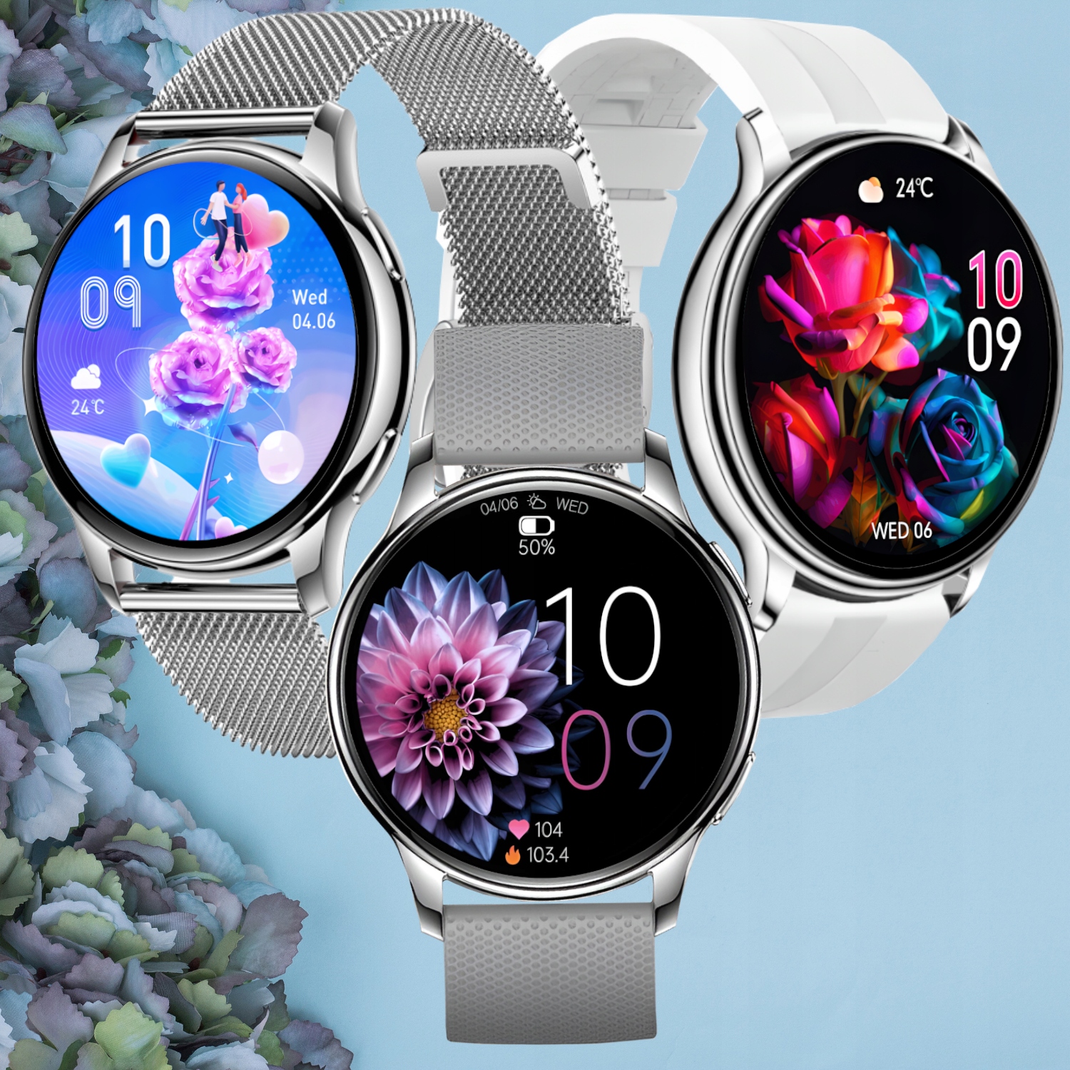 SMARTWATCH DAMSKI ZEGAREK ROZMOWY POWIADOMIENIA SPORT ZDROWIE POLSKIE MENU Rodzaj cyfrowe