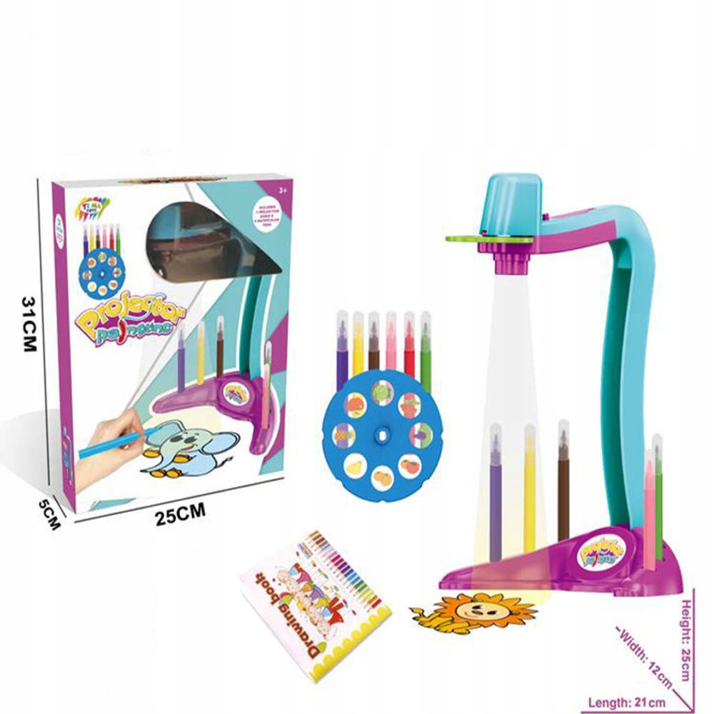 Projektor do NAUKI rysowania Rzutnik 24 slajdy Flamastry Bohater Inny