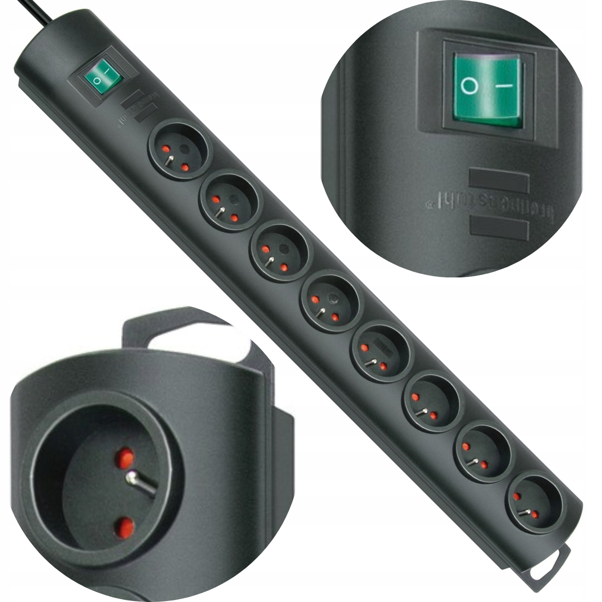 PRZEDŁUŻACZ LISTWA ZASILAJĄCA 8 GNIAZD WYŁ. 2M