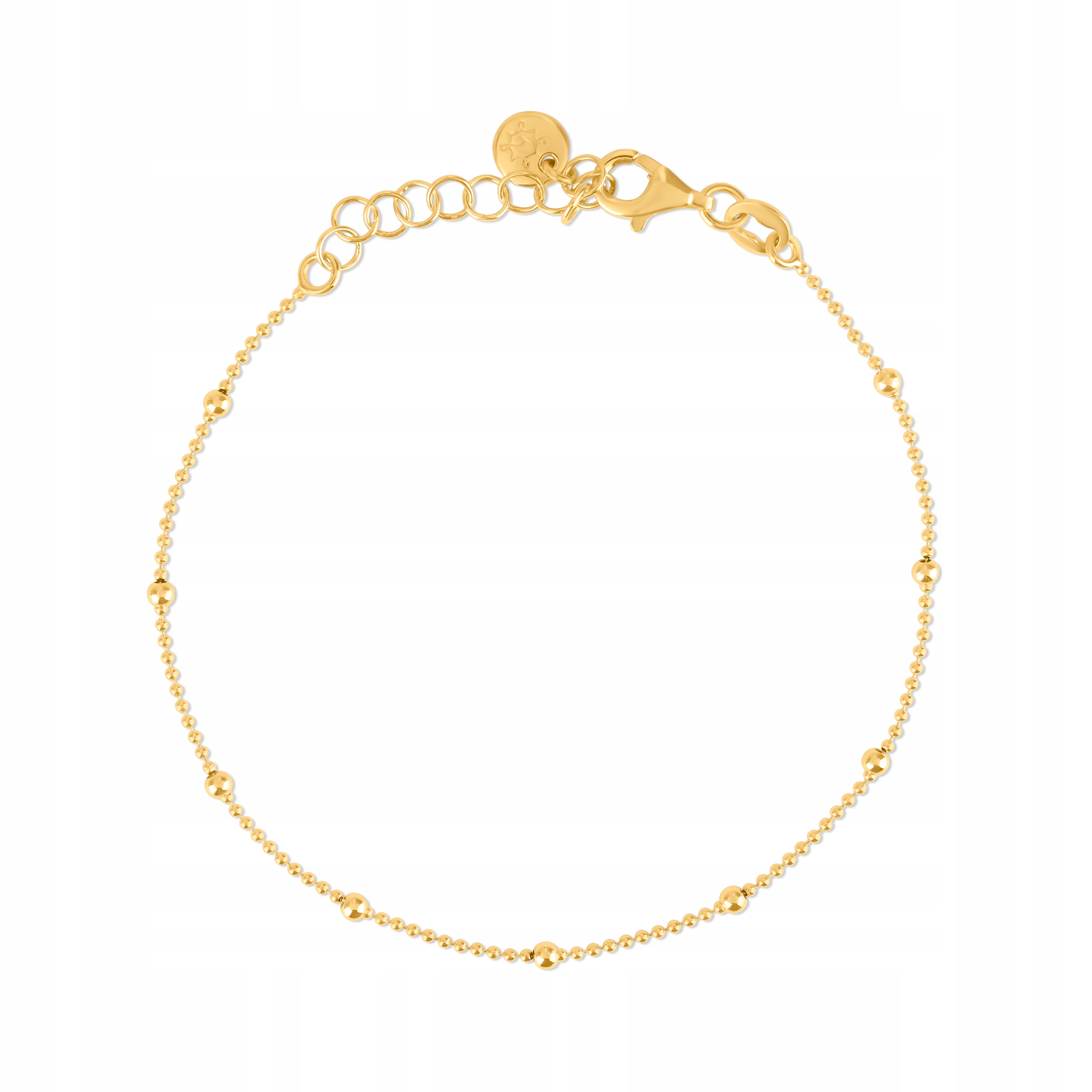 Bransoletka pozłacana Ania Kruk złota gładkie kulki srebro 925