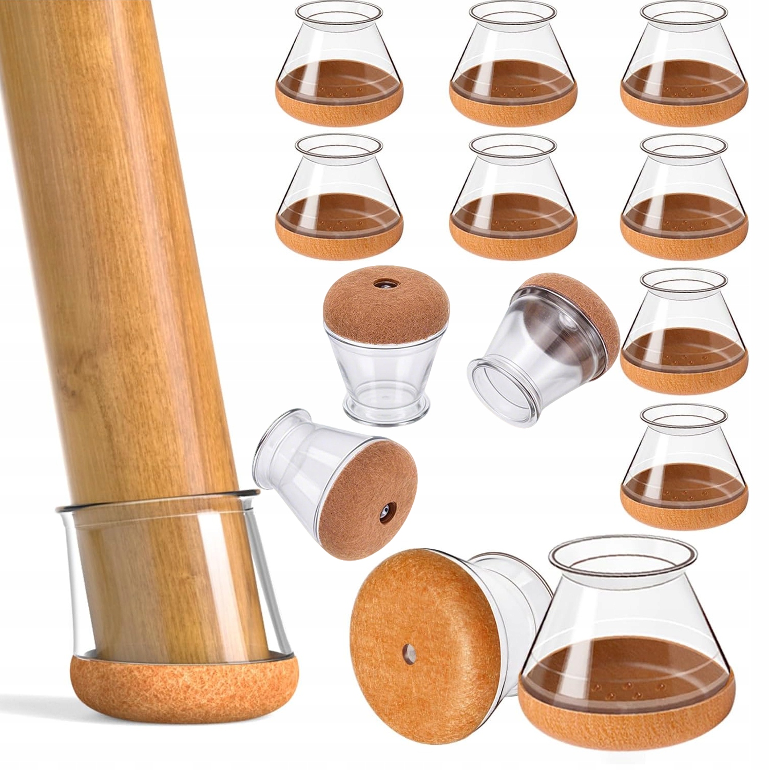 20X PODKŁADKI POD MEBLE STÓŁ KRZESŁO FILCOWE SILIKONOWE OSŁONKI OKRĄGŁE S