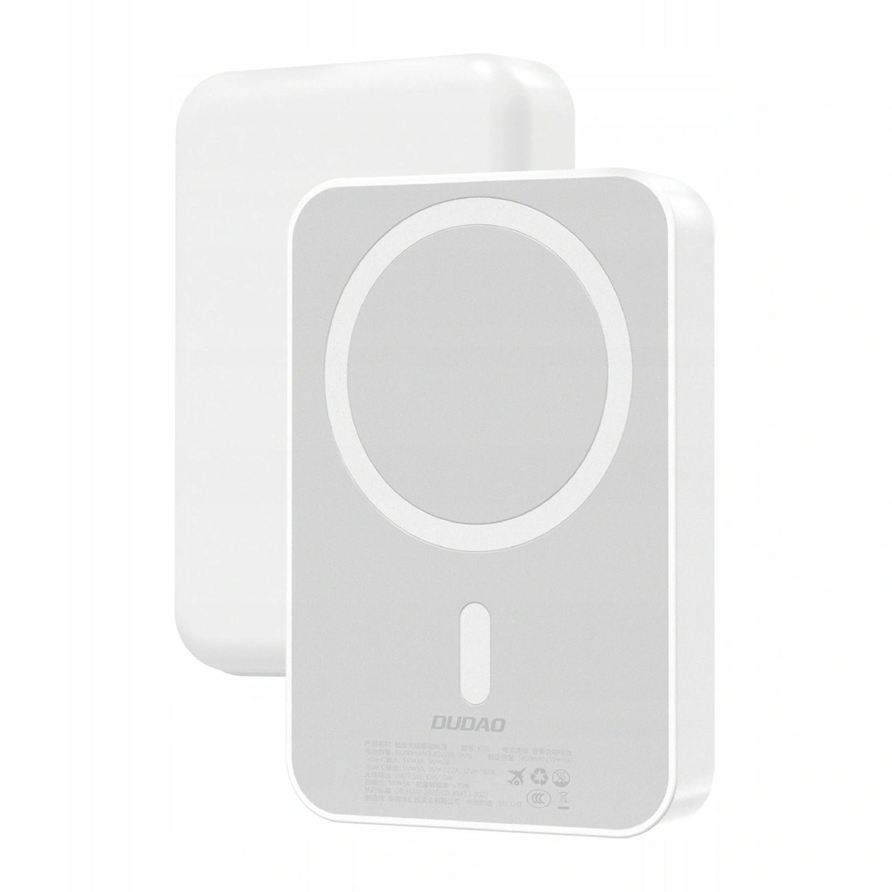 Powerbank Dudao K26 10000mAh 20W Usb-a Usb-c MagSafe biały